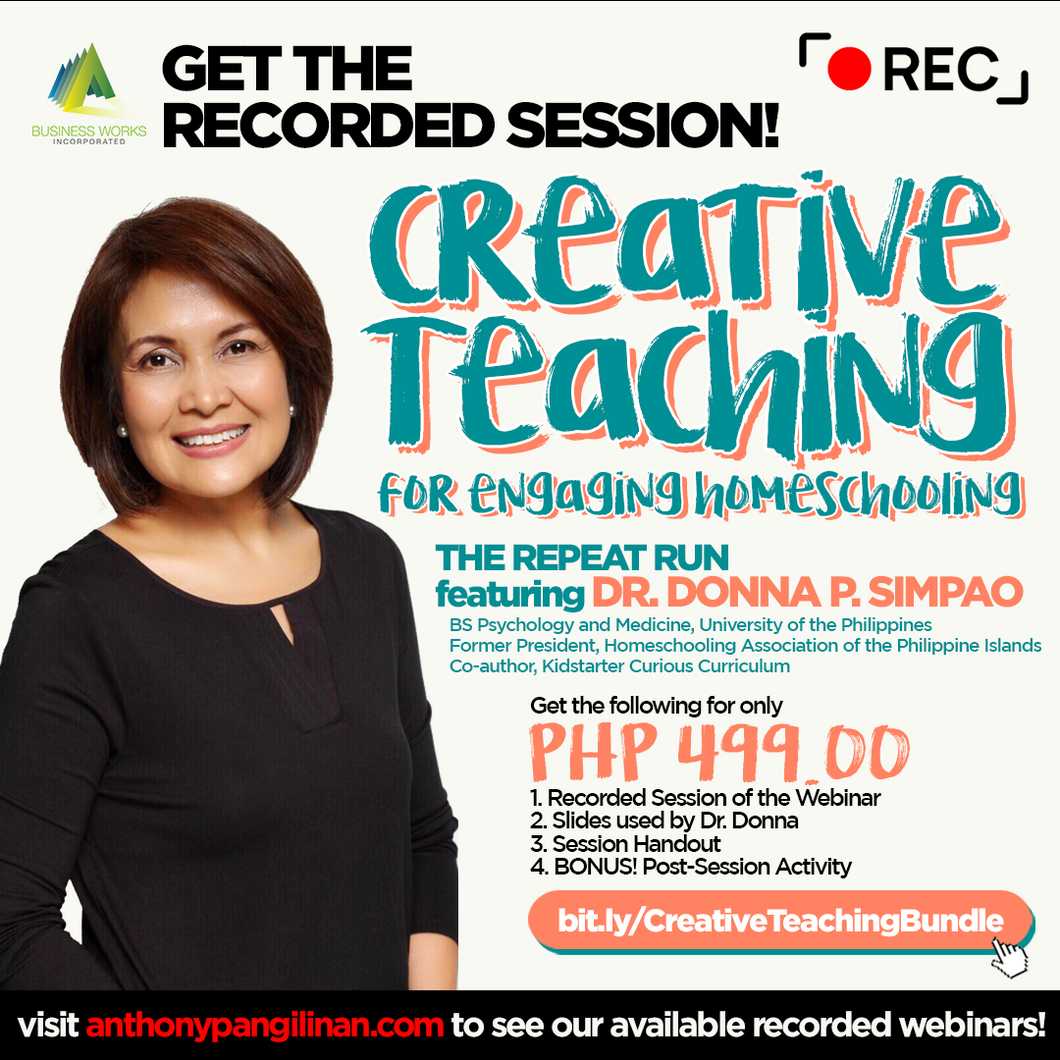 The Repeat of Creative Teaching for Engaging Homeschooling with Dr. Donna Pangilinan-Simpao: The Recorded Session
